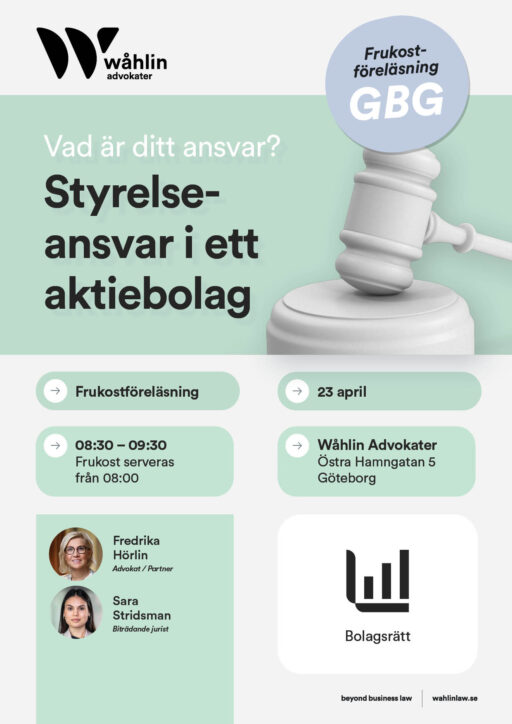 Styrelseansvar i ett aktiebolag_Wåhlin Advokater