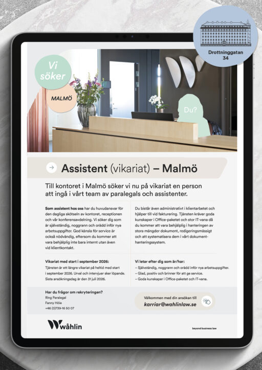 Assistent (vikariat) – Malmö.